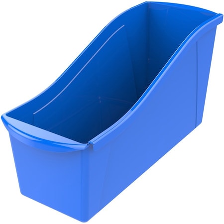 Storex Interlocking Storage Bin, Plastic, Blue, 7 in H, 5.3 in W, 14.3 in L, 6 PK STX71101U06C